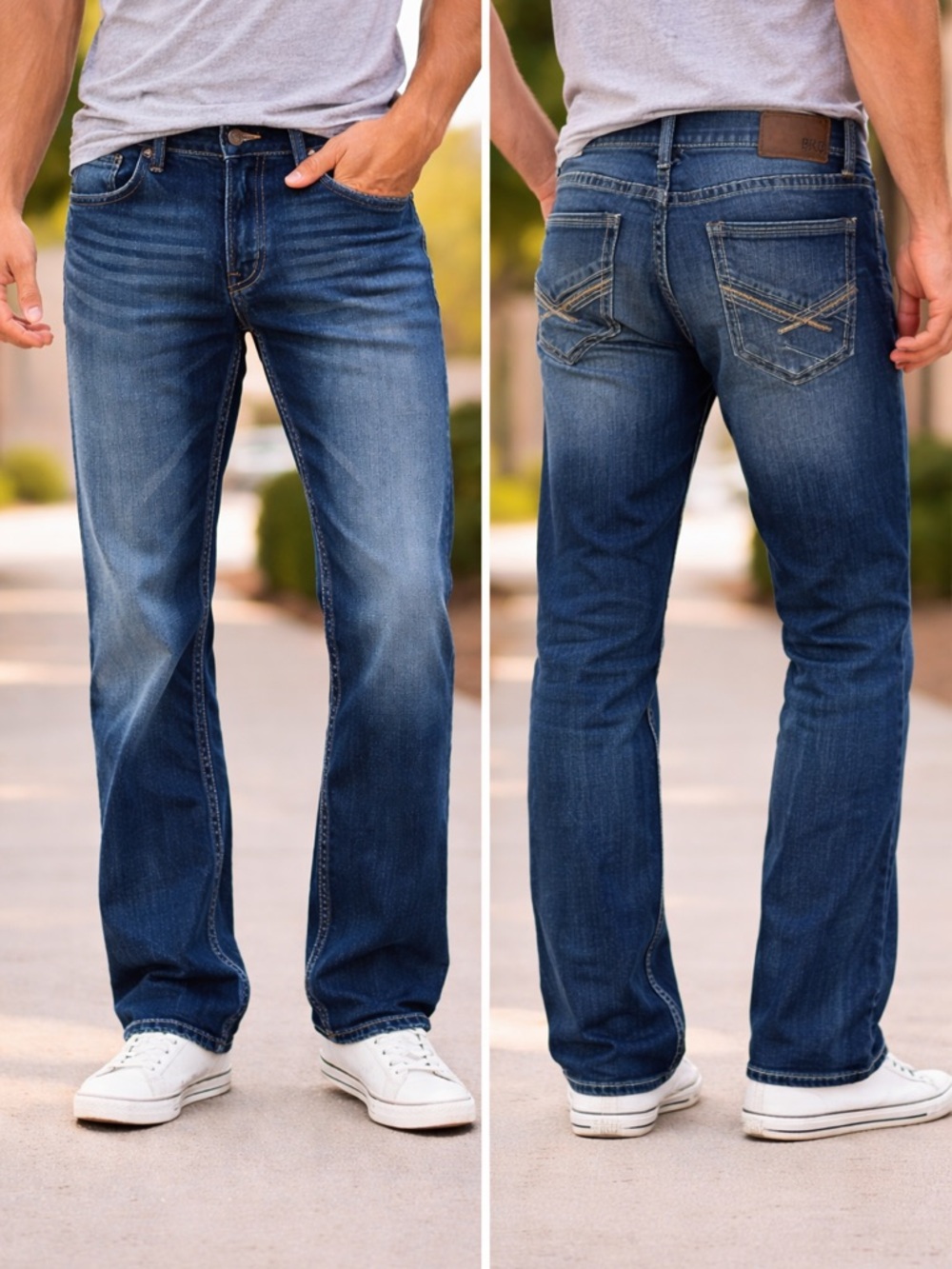 BKE Jake Straight Men’s Jeans 31x32 Blue Dark Wash Stretch Denim